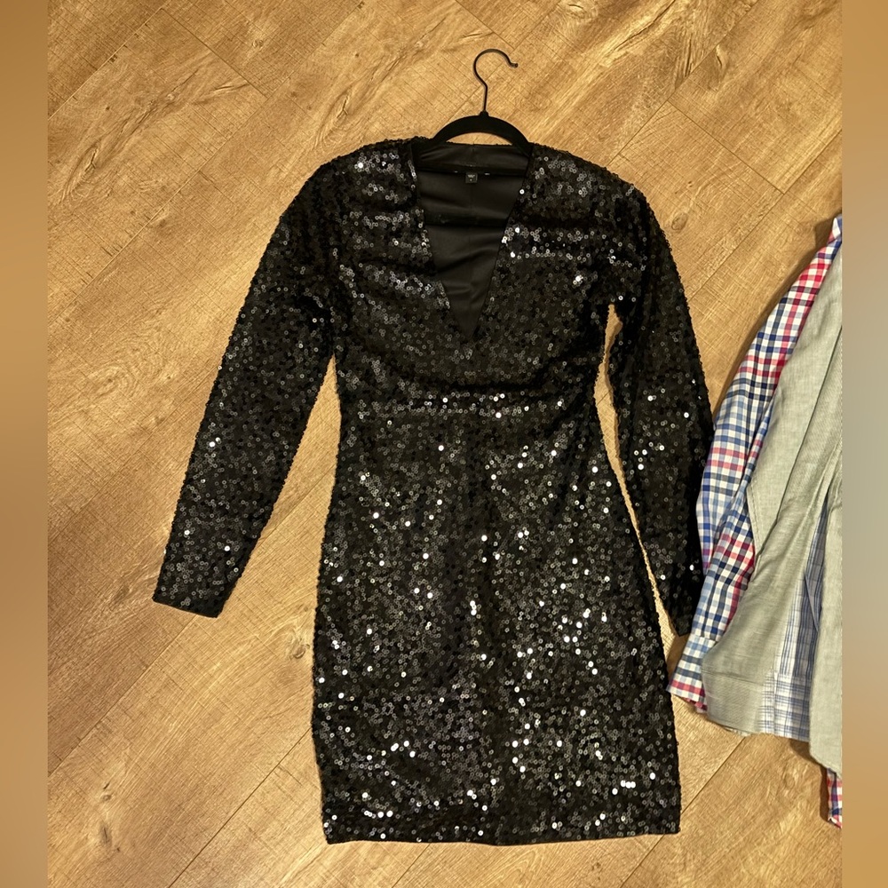 Black sequin dress